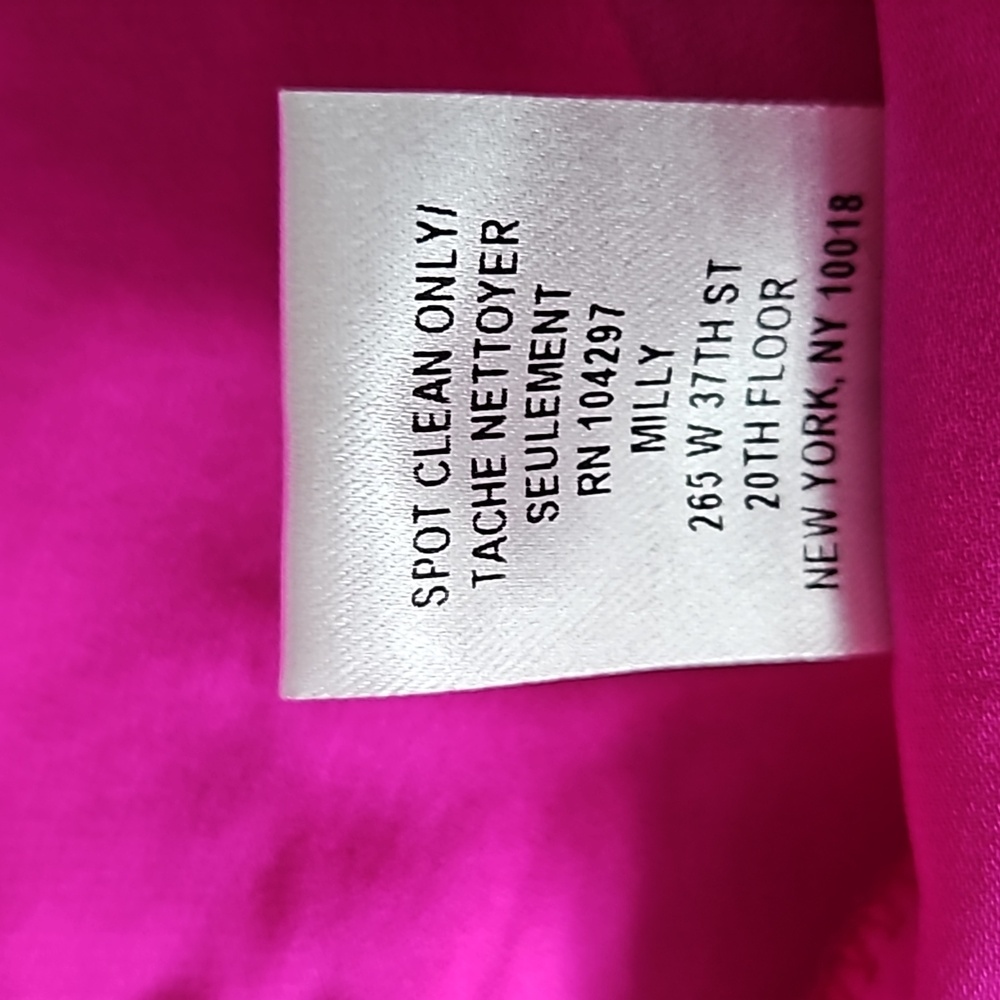 Milly black polka dot mesh dress magenta lining-4 - Picture 7 of 8